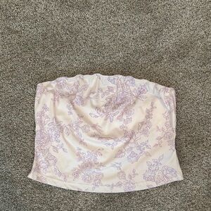 Floral Tube Top in White and Purple